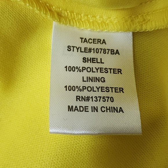 TACERA Sleeveless Flowy Shift Lined Dress sz Large Yellow NWT - Picture 13 of 14